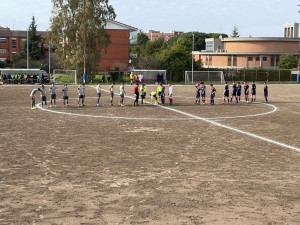 squadre al centro del campo Virtus Faiti vs Ceccano